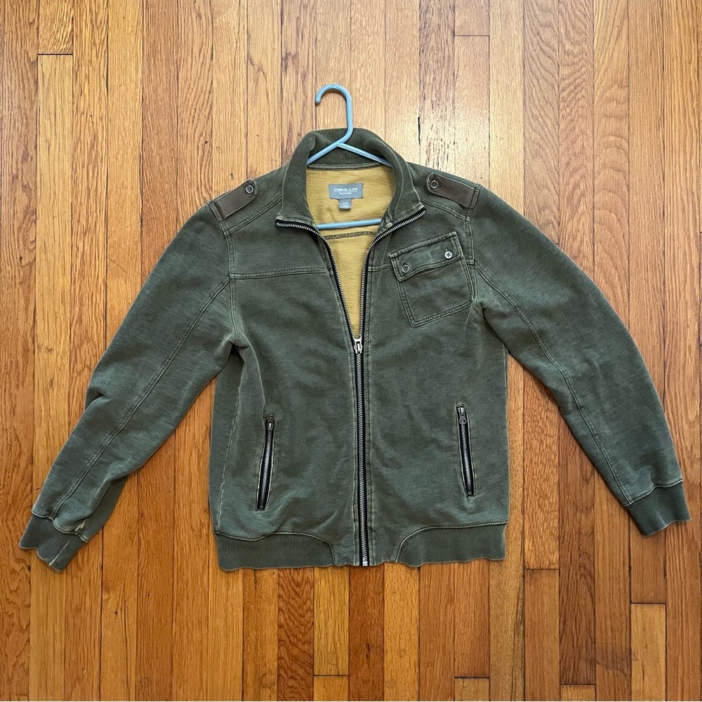 Standard Cloth Men’s sz S full-zip mock neck jacket / sweater - army green